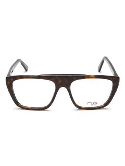 IRUS - Men Full Rim Square Shiny Brown Acetate Eyeglass Frame (55)