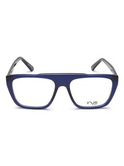 IRUS - Men Full Rim Square Shiny Blue Acetate Eyeglass Frame (55)