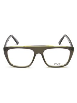 IRUS - Men Full Rim Square Shiny Crystal Brown Acetate Eyeglass Frame (55)