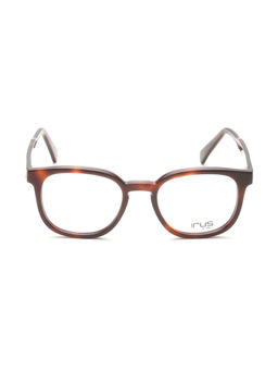 IRUS - Men Full Rim Square Shiny Brown Acetate Eyeglass Frame (50)