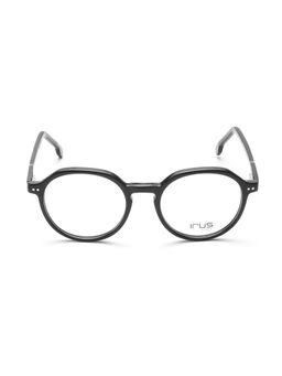 IRUS - Unisex Full Rim Square Shiny Black Acetate Eyeglass Frame (49)