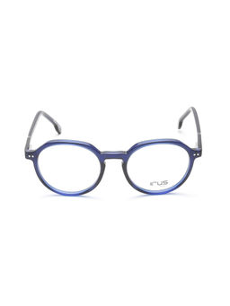 IRUS - Unisex Full Rim Square Shiny Blue Acetate Eyeglass Frame (49)