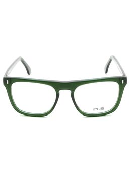 IRUS - Men Full Rim Square Shiny Crystal Green Acetate Eyeglass Frame (55)