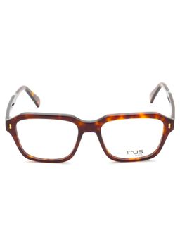 IRUS - Men Full Rim Square Shiny Brown Acetate Eyeglass Frame (53)
