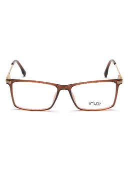 IRUS - Men Full Rim Rectangle Shiny Crystal Brown TR90 Eyeglass Frame (53)