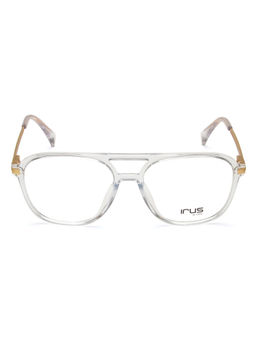 IRUS - Men Full Rim Square Shiny Crystal White TR90 Eyeglass Frame (54)