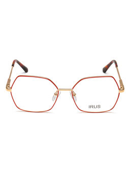 IRUS - Women Full Rim Irregular Matt Red Metal Eyeglass Frame (54)
