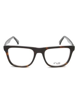 IRUS - Men Full Rim Square Shiny Brown Acetate Eyeglass Frame (54)