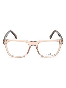 IRUS - Men Full Rim Square Shiny Crystal Beige Acetate Eyeglass Frame (54)