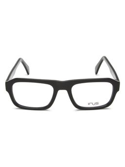 IRUS - Men Full Rim Square Shiny Black Acetate Eyeglass Frame (54)