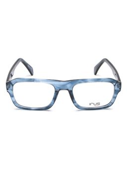 IRUS - Men Full Rim Square Shiny Crystal Blue Acetate Eyeglass Frame (54)