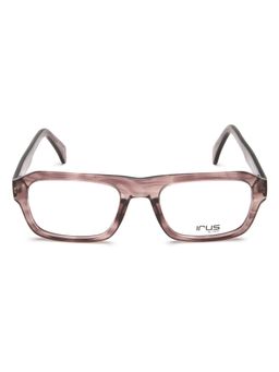 IRUS - Men Full Rim Rectangle Shiny Crystal Brown Acetate Eyeglass Frame (54)