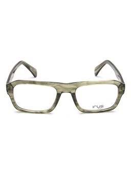 IRUS - Men Full Rim Square Shiny Crystal Green Acetate Eyeglass Frame (54)
