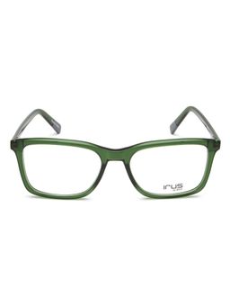 IRUS - Men Full Rim Square Shiny Crystal Green Acetate Eyeglass Frame (55)