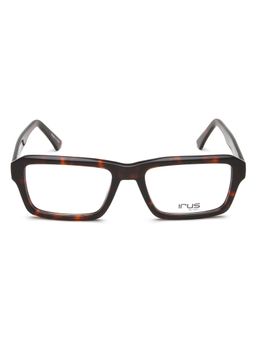 IRUS - Men Full Rim Rectangle Shiny Brown Acetate Eyeglass Frame (55)