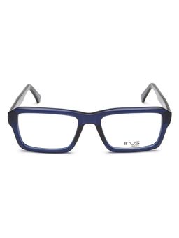 IRUS - Men Full Rim Rectangle Shiny Blue Acetate Eyeglass Frame (55)