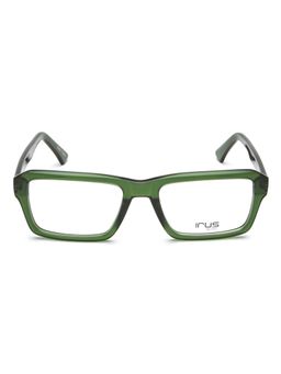 IRUS - Men Full Rim Rectangle Shiny Crystal Green Acetate Eyeglass Frame (55)