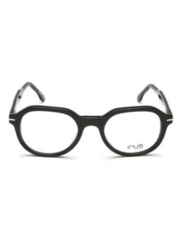 IRUS - Men Full Rim Oval Shiny Black Acetate Eyeglass Frame (50)