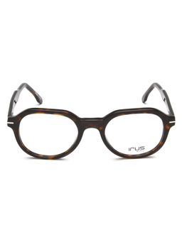 IRUS - Men Full Rim Oval Shiny Brown Acetate Eyeglass Frame (50)