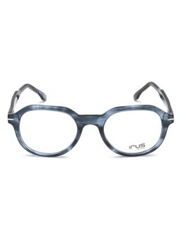 IRUS - Men Full Rim Oval Shiny Crystal Blue Acetate Eyeglass Frame (50)