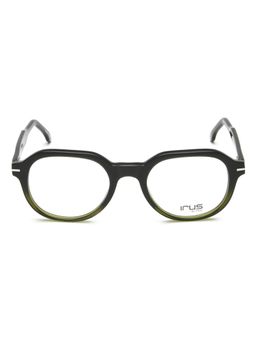 IRUS - Men Full Rim Oval Shiny Crystal Black Acetate Eyeglass Frame (50)