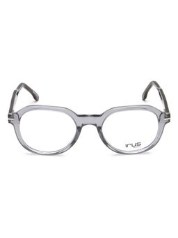 IRUS - Men Full Rim Oval Shiny Crystal Grey Acetate Eyeglass Frame (50)