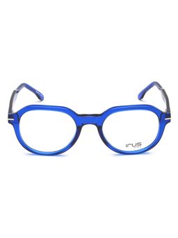 IRUS - Men Full Rim Oval Shiny Blue Acetate Eyeglass Frame (50)