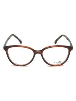 IRUS - Women Full Rim Cat Eye Shiny Brown Acetate Eyeglass Frame (52)