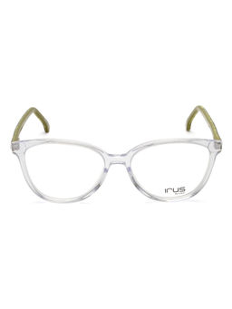 IRUS - Women Full Rim Cat Eye Shiny Crystal White Acetate Eyeglass Frame (52)