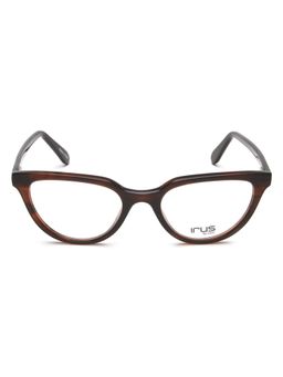 IRUS - Women Full Rim Cat Eye Shiny Brown Acetate Eyeglass Frame (52)