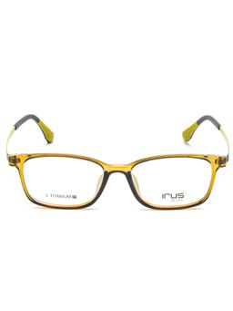 IRUS - Women Full Rim Rectangle Shiny Crystal Yellow Polycarbonate Eyeglass Frame (51)