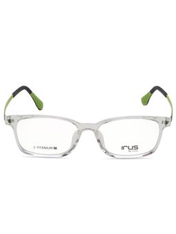 IRUS - Women Full Rim Rectangle Shiny Crystal White Polycarbonate Eyeglass Frame (51)