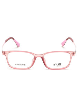 IRUS - Women Full Rim Rectangle Matt Pink Polycarbonate Eyeglass Frame (51)