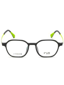 IRUS - Unisex Full Rim Square Matt Black Polycarbonate Eyeglass Frame (50)