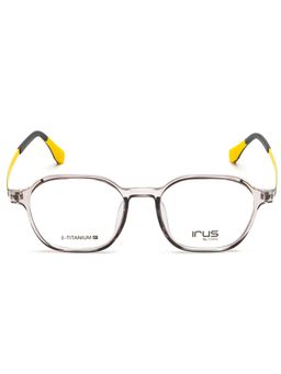 IRUS - Unisex Full Rim Square Shiny Crystal Grey Polycarbonate Eyeglass Frame (50)