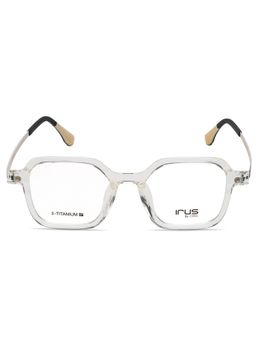 IRUS - Women Full Rim Square Shiny Crystal White Polycarbonate Eyeglass Frame (49)