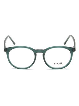 IRUS - Men Full Rim Round Shiny Crystal Green Acetate Eyeglass Frame (48)