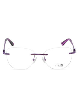 IRUS - Women Rimless Oval Shiny Purple Metal Eyeglass Frame (53)
