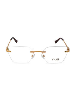 IRUS - Women Rimless Irregular Shiny Gold Metal Eyeglass Frame (54)