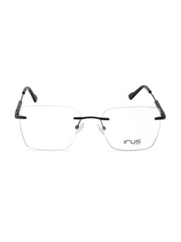 IRUS - Men Rimless Square Shiny Grey Metal Eyeglass Frame (54)