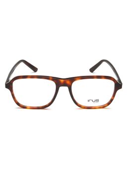 IRUS - Men Full Rim Square Shiny Brown Acetate Eyeglass Frame (54)