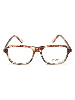IRUS - Men Full Rim Square Shiny Crystal Brown Acetate Eyeglass Frame (54)