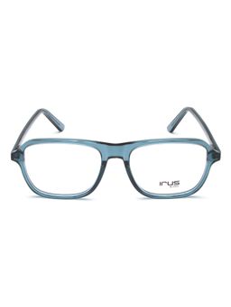 IRUS - Men Full Rim Square Shiny Crystal Blue Acetate Eyeglass Frame (54)