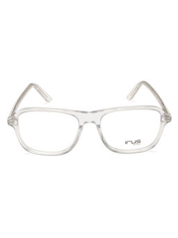 IRUS - Men Full Rim Square Shiny Crystal White Acetate Eyeglass Frame (54)