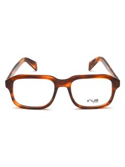 IRUS - Men Full Rim Square Shiny Brown Acetate Eyeglass Frame (53)