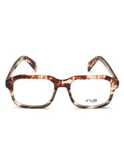 IRUS - Men Full Rim Square Shiny Crystal Brown Acetate Eyeglass Frame (53)