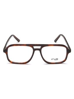 IRUS - Men Full Rim Square Shiny Brown Acetate Eyeglass Frame (54)