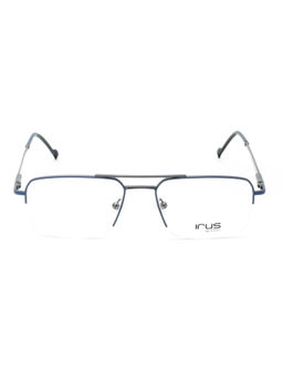 IRUS - Men Half Rim Rectangle Matt Grey Metal Eyeglass Frame (52)