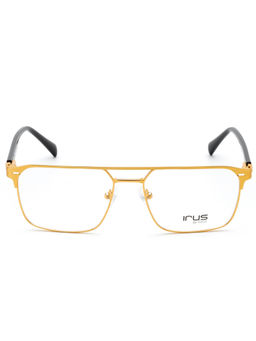 IRUS - Men Full Rim Square Shiny Gold Metal Eyeglass Frame (54)