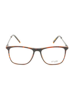 IRUS - Men Full Rim Square Shiny Brown Polycarbonate Eyeglass Frame (52)